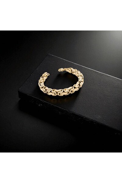 FM 8mm Yellow King Steel Chain Bracelet 3183Czb1D32