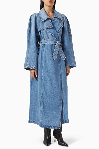 EB Denim Kosmo Trençkot - Mavi - Denim Kumaş, Rahat Siluet, Şık ve Dayanıklı Tasarım