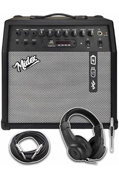 AyrStore MGA-50HD Elektro Gitar Amfisi 50 Watt USB Bluetooth Şarjlı 4 girişli...