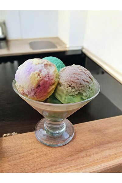 rudemcandle Ayaklı cam kasede dondurma şekilli dekoratif hediyelik mum