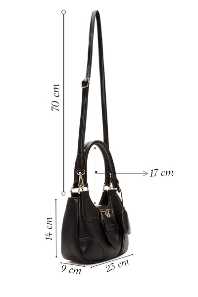 Derimod Women's Black Long Strap Mini Shoulder Bag 25Abd240018