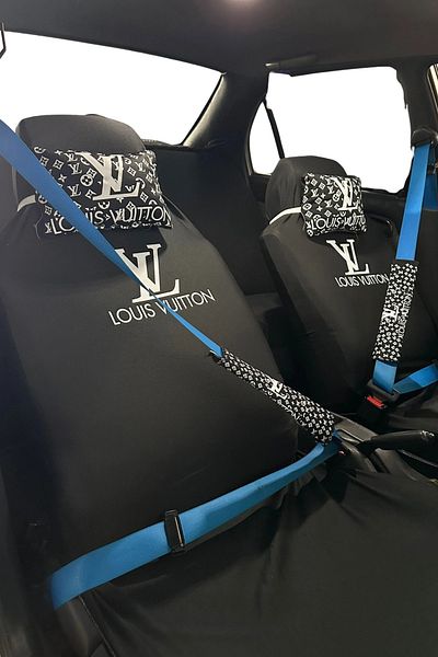 TKY Tasarımı Kendin Yap Lv 8 Pieces Auto Seat Cover Set Service Cover (Front + Rear Set, 2 Neck Pillows, 2 Belt Covers)