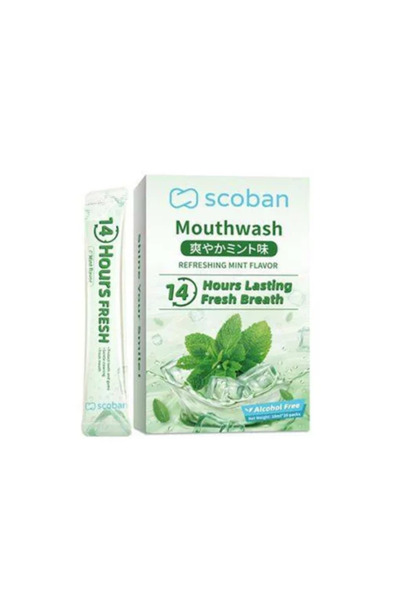 scoban غسول فم سكوبين بنكهة النعناع المنعشة - 10 مل × 20 عبوة