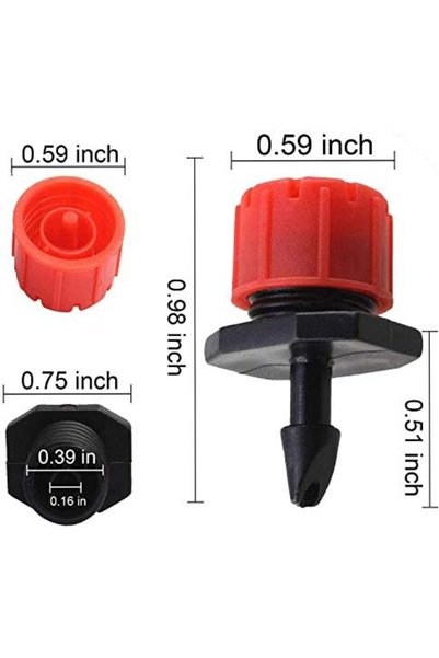 PALAPLAST 100 Pcs Adjustable Irrigation Drippers Sprinklers 1/4 Inch Emitter Dripper Micro Drip Irr