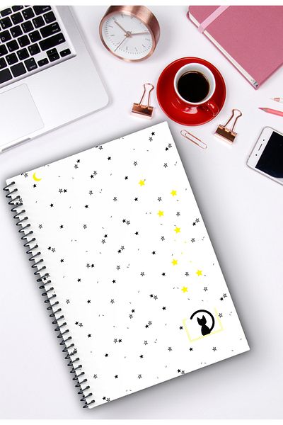 Kentsoylu A5 Size Thick Cardboard Cover Spiral 96 Pages Lined School Notebook / Iconic Series Collection