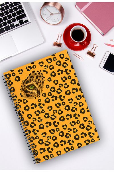 Kentsoylu A5 Size Thick Cardboard Cover Spiral 96 Pages Unlined School Notebook / Iconic Series Collection