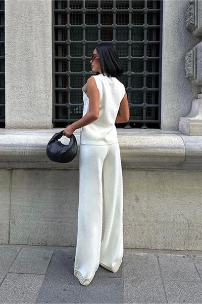 MetuCA Paulo Gold Buttoned Vest Pants Suit 9976