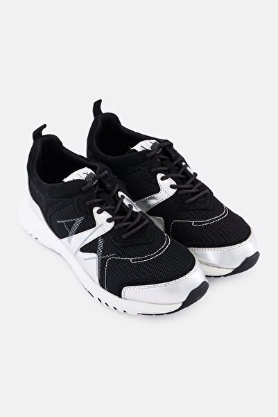 Armani Exchange Women Lace Up Casual Shoes, Black