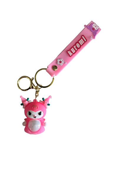 OEM Kuromi Type Keychain, LED Bulb, Black/Purple Color