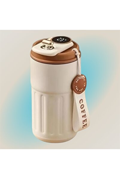 MOOMICA Paslanmaz Çelik Isı Yalıtımlı Dijital Sıcaklık Göstergeli Termos Kupa...