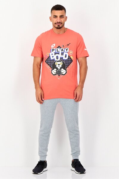 Puma Men Sportswear Fit Short Sleeve Outdoor T-Shirt, Pale Red