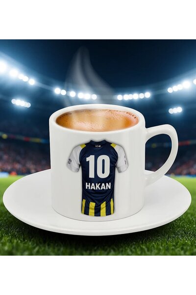 Bk Gift Kişiye Özel Sarı Lacivert Taraftar Forma Numarası ve İsim Tasarımlı T...