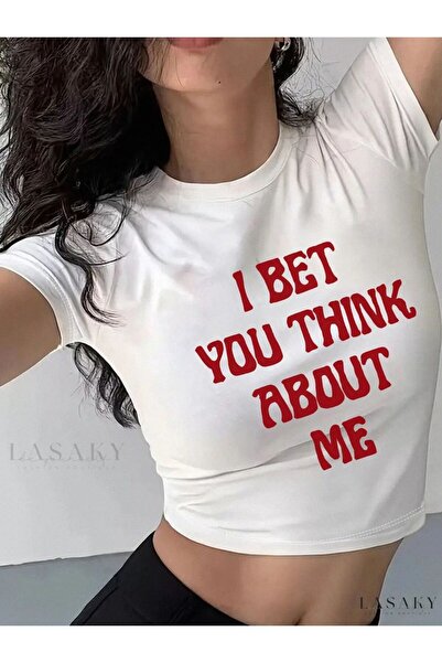 FYSTEX ЖІНОЧИЙ БІЛИЙ КРОП - БАЗОВИЙ КРОП - З ПРИНТОМ - З НАПИСОМ - ГОТИЧНИЙ