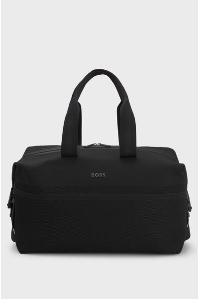 BOSS Erkek Çıkarılabilir Askılı Metalik Gri Detaylı Siyah Çanta 50548308-001