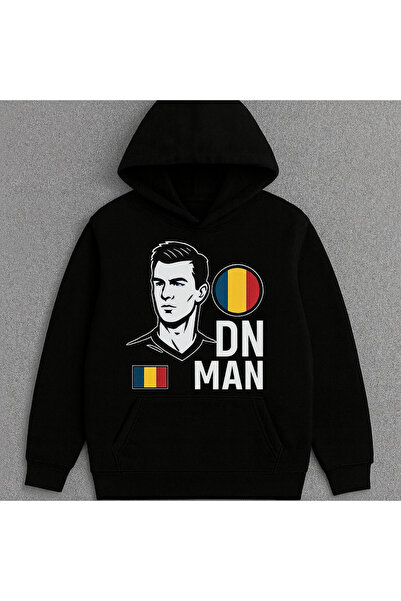 CLASSY.MODA România Echipa Națională DN MAN Design 3 fire Hoodie cu buzunar c...