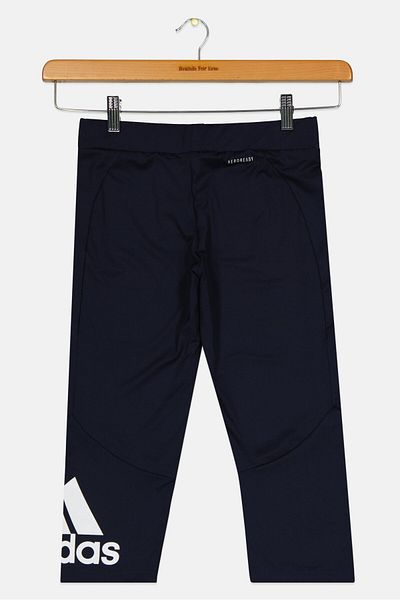 adidas Kids Girl Brand Logo Training Leggings, Navy