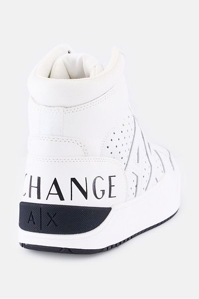 Armani Exchange Men Medium High Cut Lace Up Casual Shoes, White