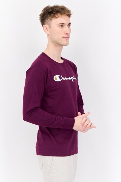 Champion Men Sportswear Fit Long Sleeves Outdoor Sweatshirt, Purple