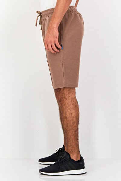 Algspar Men Textured Basic Shorts, Tan