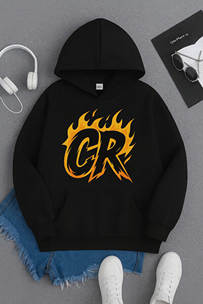 CLASSY.MODA Cristiano Ronaldo CR Σχεδιασμός με 3 κλωστές με κουκούλα καγκουρό...