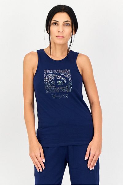 Zivame x Disney Women 2 Pcs Graphic Print Top And Bottom Pyjama Set, Navy