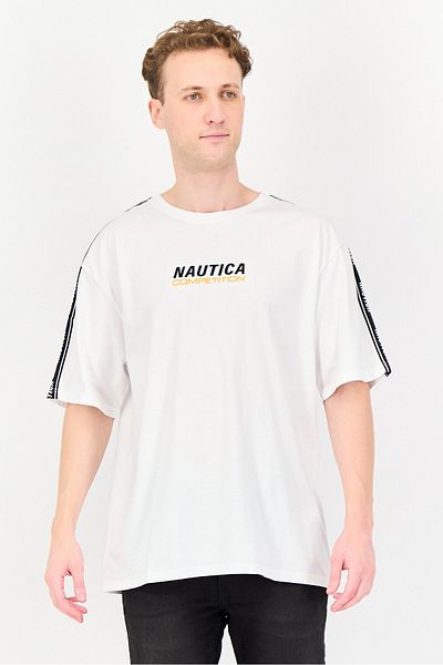 Nautica Men Oversized Fit Short Sleeve Outdoor T-shirt, White