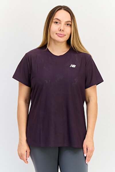 New Balance Women Sportswear Fit Short Sleeves Training T-Shirt, Purple