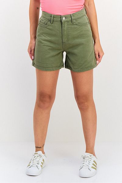 Don't Call Me Jennyfer Women Plain Denim Shorts, Olive
