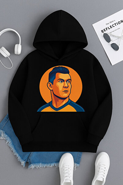 CLASSY.MODA Σχέδιο πορτραίτου Cristiano Ronaldo με κουκούλα με 3 κλωστές με τ...