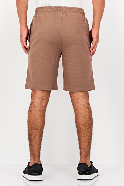 Algspar Men Textured Basic Shorts, Tan