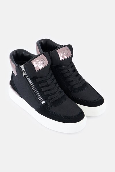 Dkny Women Cindell Lace Up High Top Sneakers, Black