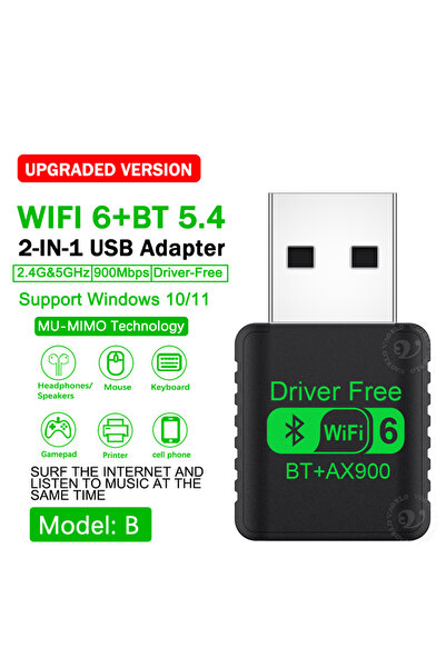 Choice1 AX900-B 900Mbps USB WiFi Bluetooth Adapter 2 IN 1 Dual Band 2.4G/5GHz...