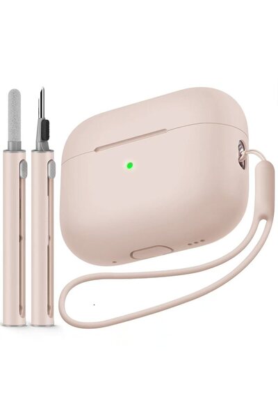 Choice غطاء حماية ناعم لسماعات AirPods Pro 3 باللون الوردي الرملي، إصدار 2025...