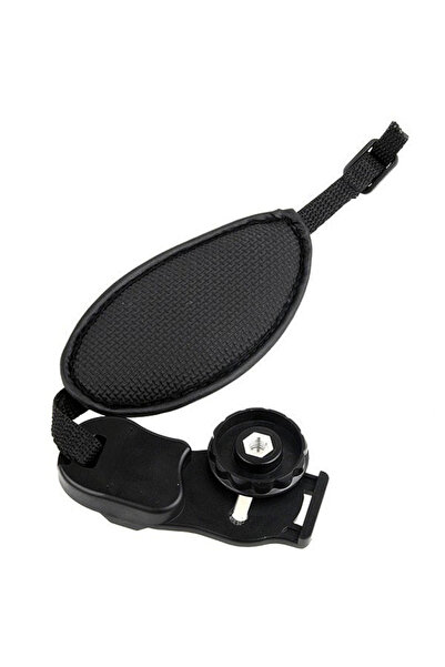 Choice حزام معصم للكاميرا باللون الأسود مصنوع من جلد البولي يوريثان وحزام معص...