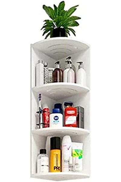 sharpdo Bathroom Corner Shelf Organizer with 4 Layers, White Color, Painted