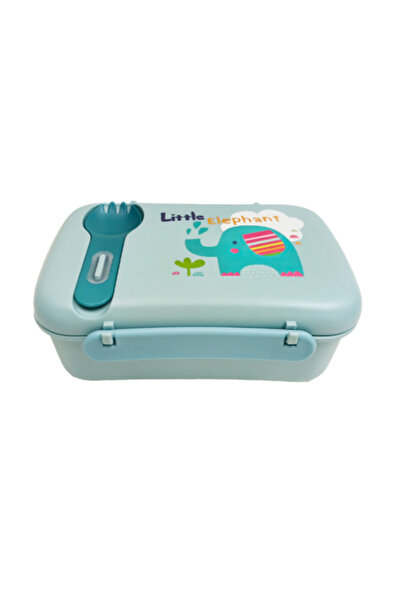 Parfait Little Elephant Printed Lunch Box with Spoon for Kids 600ml