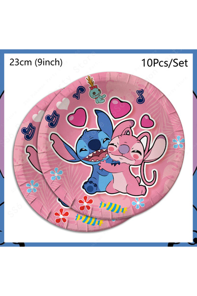 choice2 9inch Plate 10Pcs Disney Lilo and Stitch Birthday Party Decoration Girl Boy Disposable Tableware Pla