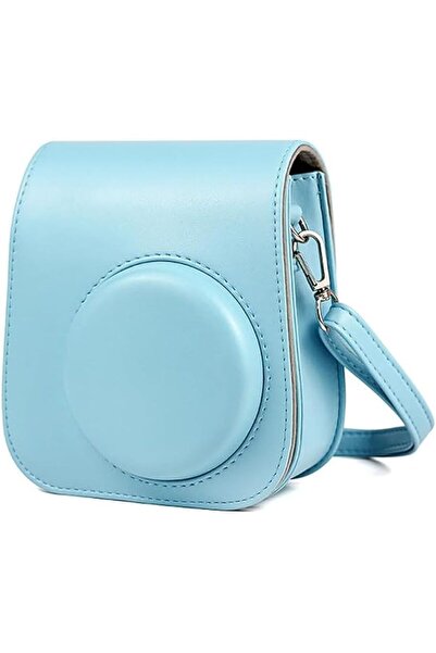 sharpdo Polaroid Mini 11 Protective Shoulder Camera Bag, Leather, Blue