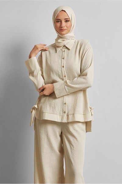 Alvina Tie-Up Detail Pants Suit 45775