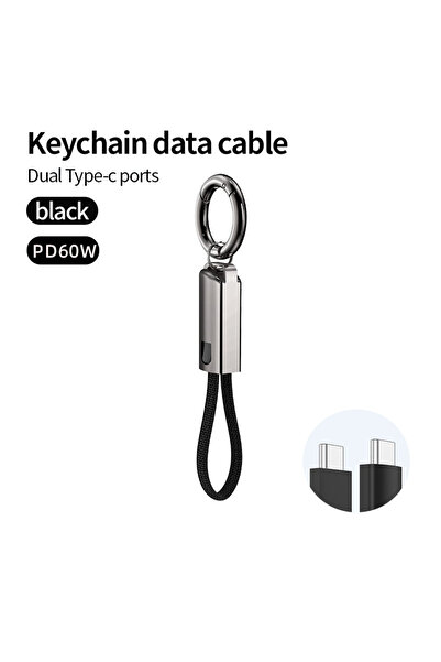Choice كابل بيانات محمول من سبائك الزنك C-C أسود بطول 14 سم، PD60W، كابل توصي...