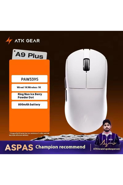 Choice3 A9 Plus White ATK Dragonfly A9 Series Wireless Mouse Tri Mode PAW3950...