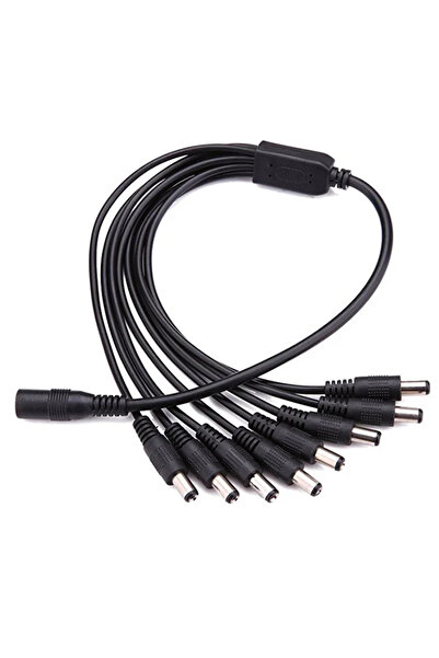 Choice 1 إلى 4 5.5 مم × 2.1 مم 1 أنثى إلى 4 طرق 8 طرق ذكر محول كابل موزع الطاقة DC 12 فولت لكاميرات المراقبة CCTV