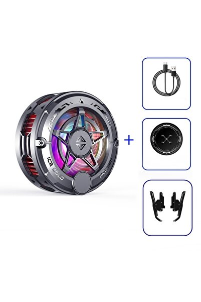 Choice مبرد الهاتف المحمول المغناطيسي العالمي K20 باللون الأسود مع شاشة رقمية وأضواء RGB