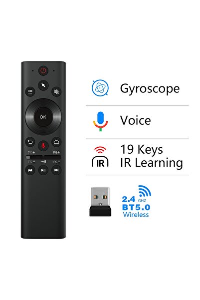 Choice Q21 BT PRO 2.4G BT 5.0 لاسلكي للتحكم عن بعد بالصوت ماوس هوائي 6 محاور جيروسكوب مع USB