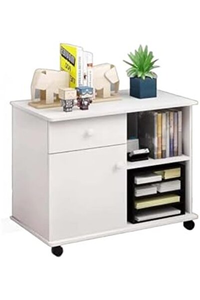 sharpdo Multi-Functional Movable Storage Cabinet for Bedroom by Simple Modern with 2 Independent Storages &