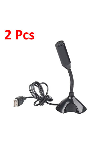 Vikefon ميكروفون USB احترافي عالي الجودة قابل للتعديل باللون الأسود، قطعتين، ...