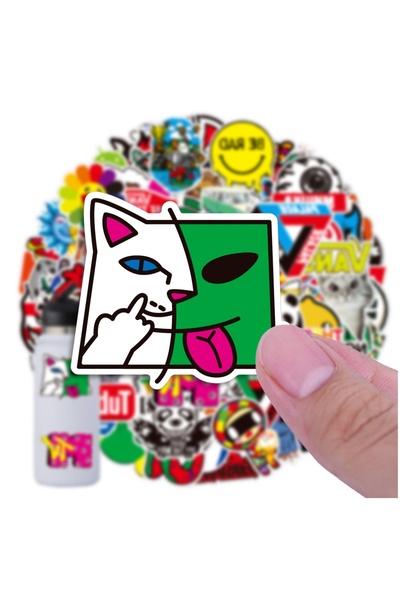 Choice MULTICOLOR 100Pcs Cool Hypebeast Skateboard Stickers For Luggage Laptop Guitar Phone Diary Waterproo