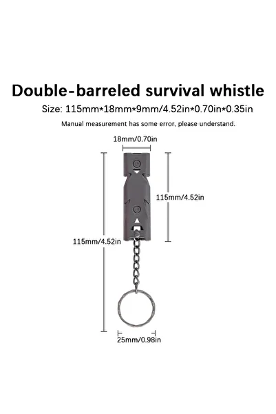 Choice Black Double Pipe Whistle Pendant Keychain High Decibel Portable Outdoor Survival Emergency Camping
