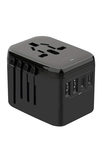 Choice Universal Plug GRAY GaN 20W International Power Adapter,2 USB-C & 2 USB-A Fast Charging Travel Charg