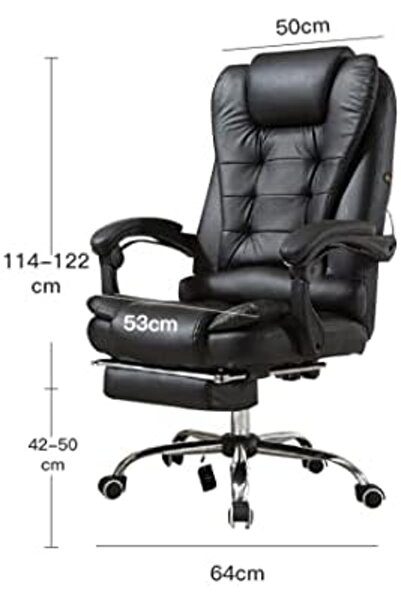sharpdo Adjustable Polyurethane Leather Office Chair for Home, Computer, and Gaming (Black)